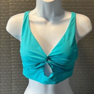 Turquoise Twist Knot Front Bikini Top